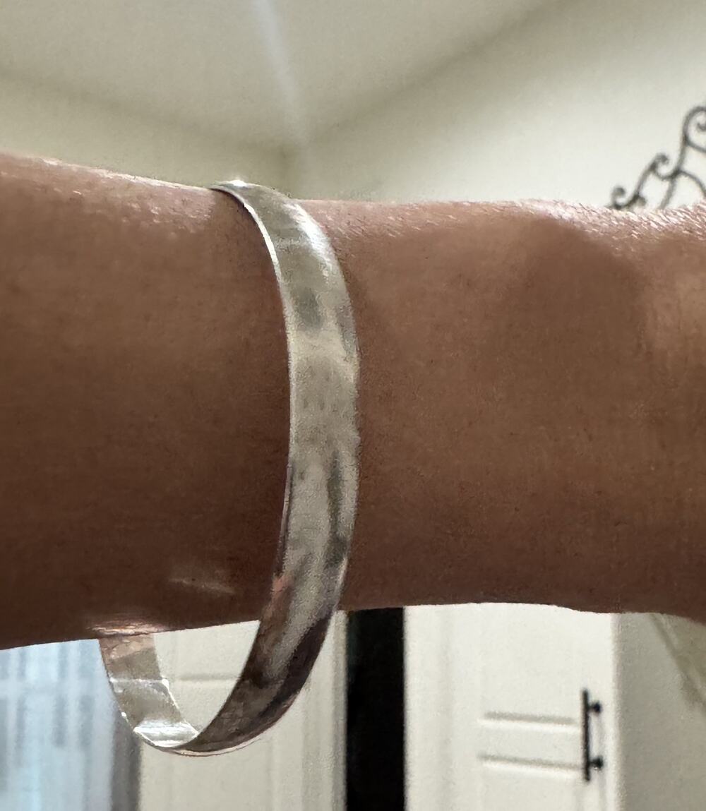 Vintage Solid Sterling Silver Smooth Domed Bangle Bracelet 15g Minimalist